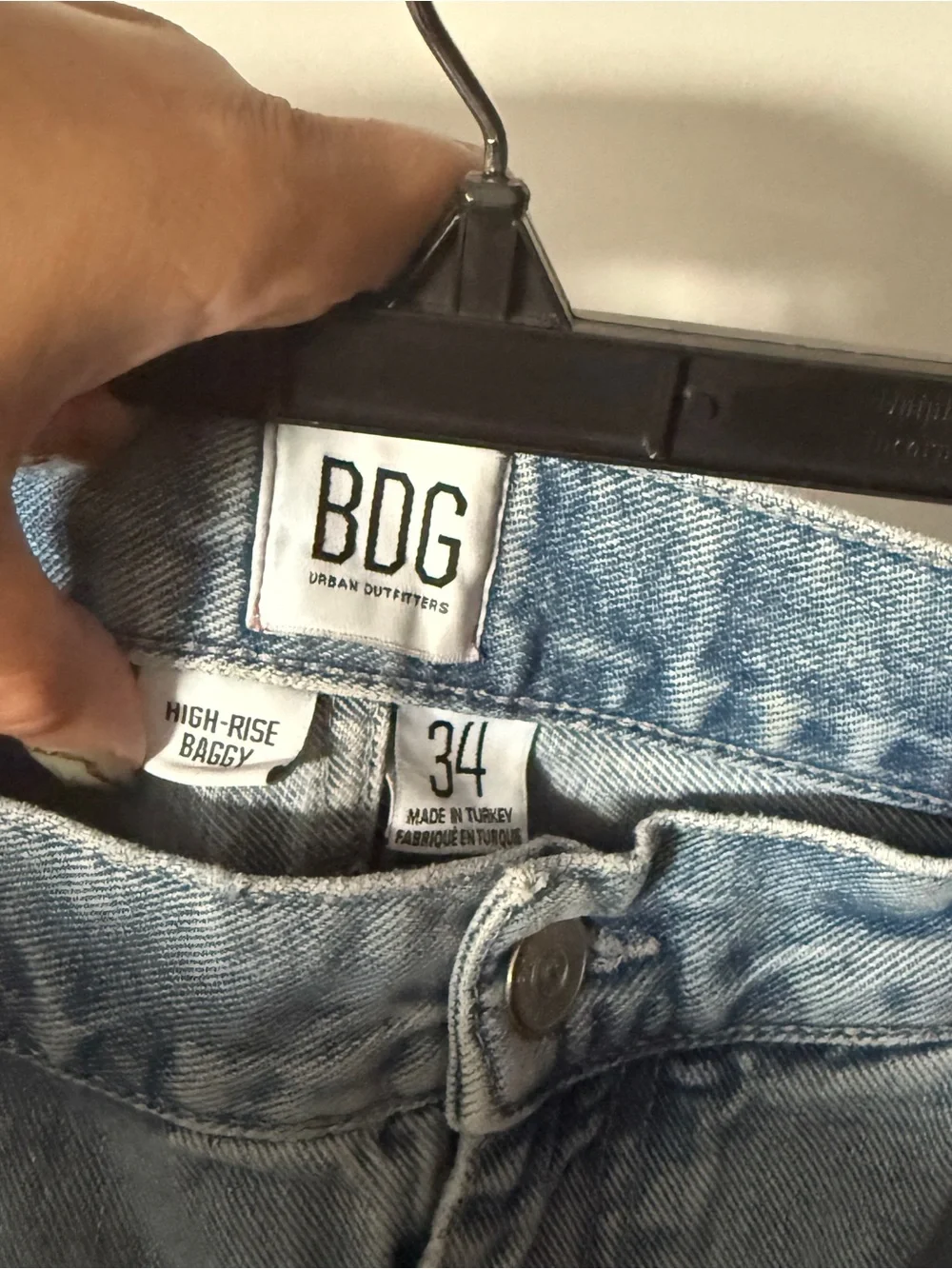 BDG Urban Outfitters High Rise Baggy Light Wash Straight Jeans